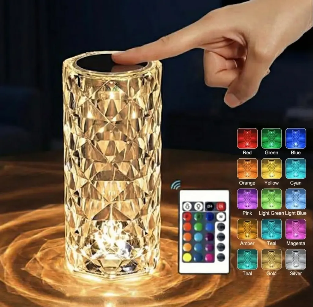 Crystal Rose Diamond Table Lamp